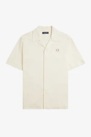 WOVEN MESH REVERE COLLAR SHIRT